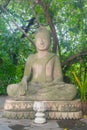 Buddha Stone and Marble Statue Tropical Jungle in Cambodia Battambang Hill Temple