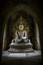 Buddha Stone Sculpture in a Temple of Bagan, Myanmar, Asia