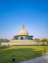 Buddha stupa with bright blue sky at morning from flat angle