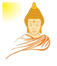 Buddha thinking on white Royalty Free Stock Photo