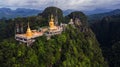 Buddha on the top Mountain of Wat Tham Seua Tiger Cae , Krabi, Royalty Free Stock Photo