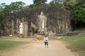 Buddha with tourist