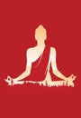 Buddha vector, Abstract Buddha on red background, Buddha and nature, meditation background