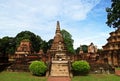 Buddha in Wat Mahathat or Mahathat Temple in Sukhothai Historical Park in Thailand. The temple`s name translates to `temple of the Royalty Free Stock Photo