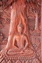 Buddha wooden carving in Thailand Royalty Free Stock Photo