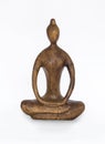 Buddha wooden statue on white background Royalty Free Stock Photo