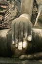 Buddhas hand Sukhothai thailand Royalty Free Stock Photo