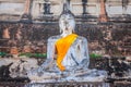 Buddhas at the temple of Wat Yai Chai Mongkol in Ayutthaya,Thailand Royalty Free Stock Photo