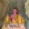 Buddhas in Tham Xang cave, Laos Royalty Free Stock Photo