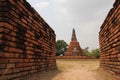 Temple With Buddha Statue And Brick Walls Royalty Free Stock Photo