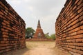 Ruins. Temple With Buddha Statue And Brick Walls Royalty Free Stock Photo