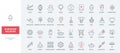 Buddhism line icons set, prayer and yoga meditation of monk Buddhist, dharma wheel Royalty Free Stock Photo