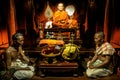 Buddhism monk and disciples Wax figures