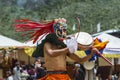 Buddhism protector deity dancing and drumming , Cham Mask dance , Bhutan