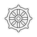 buddhism religion line icon vector illustration Royalty Free Stock Photo