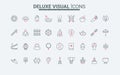 Buddhism religion line icons set, dharma wheel and ceremony, temple with stupa, monk Royalty Free Stock Photo