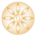 Buddhism Symbol, Gold Lotus Blossom, isolated on a white background