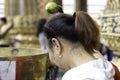 Buddhist beliefs by using lotus flowers moistened with holy water to sprinkle the head Royalty Free Stock Photo