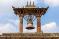 Buddhist bell by the temple in Patan Durbar Square, Kathmandu, Nepal Royalty Free Stock Photo