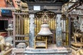 Buddhist bell by the temple in Patan Durbar Square, Kathmandu, Nepal Royalty Free Stock Photo