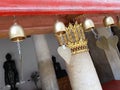 Buddhist bells that affect the spirits in the Wat Saket temple in Bangkok. Royalty Free Stock Photo