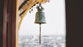 Buddhist bells in the monastery close-up. Wat Saket in Bangkok - Temple of the Golden Mount Royalty Free Stock Photo