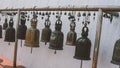 Buddhist bells in the monastery close-up. Wat Saket in Bangkok - Temple of the Golden Mount Royalty Free Stock Photo