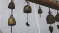 Buddhist bells in the monastery close-up. Wat Saket in Bangkok - Temple of the Golden Mount Royalty Free Stock Photo