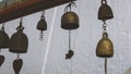 Buddhist bells in the monastery close-up. Wat Saket in Bangkok - Temple of the Golden Mount Royalty Free Stock Photo