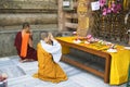Buddhist monk and nun at the Mahabodhi Temple