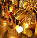 Buddhist brass bell in thai temple