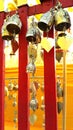 Buddhist brass bell in thai temple Royalty Free Stock Photo