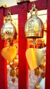 Buddhist brass bells in thai temple
