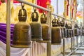 Buddhist brass bells in Wat Rai Khing
