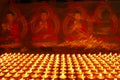 Buddhist butter lamps Royalty Free Stock Photo