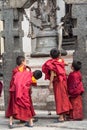 Buddhist Children at a Shrine Royalty Free Stock Photo