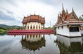 The Buddhist Church is a beautiful church situated in the middle of the water at Laem Suwannaram Temple on Koh Samui