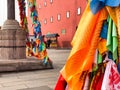 Buddhist color prayer flags at The Putuo Zongcheng Buddhist Temple,