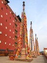 Buddhist color prayer flags at The Putuo Zongcheng Buddhist Temple,