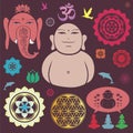 Buddhist design elements collection Royalty Free Stock Photo