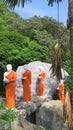 Buddhist Disciple statues at a temple in Sri Lanka Royalty Free Stock Photo