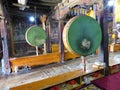 Buddhist drums in a Ladakh monastery in India.