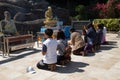 Buddhist faithful pray in Tham Pha Daen Wat temple, Sakon Nakhon, Thailand