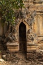 Buddhist figures and reliefs near Shwe Indein Pagoda, Myanmar