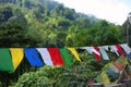 Buddhist flags on a string. Meghalaya