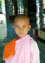 Buddhist (girl) nun in Burman (Myanmar) Royalty Free Stock Photo