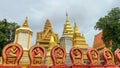 Buddhist golden towers, stupas and decor, Cambodia
