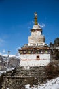 A Buddhist Gompa or Stupa on the Annapurna circuit route. Trekking in Nepal Royalty Free Stock Photo
