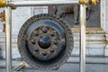 Buddhist Gong in Thailand, a large Buddhist drum gong with decoration Royalty Free Stock Photo