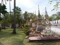 Buddhist gravestones next to Wat Si Saket in Vientiane